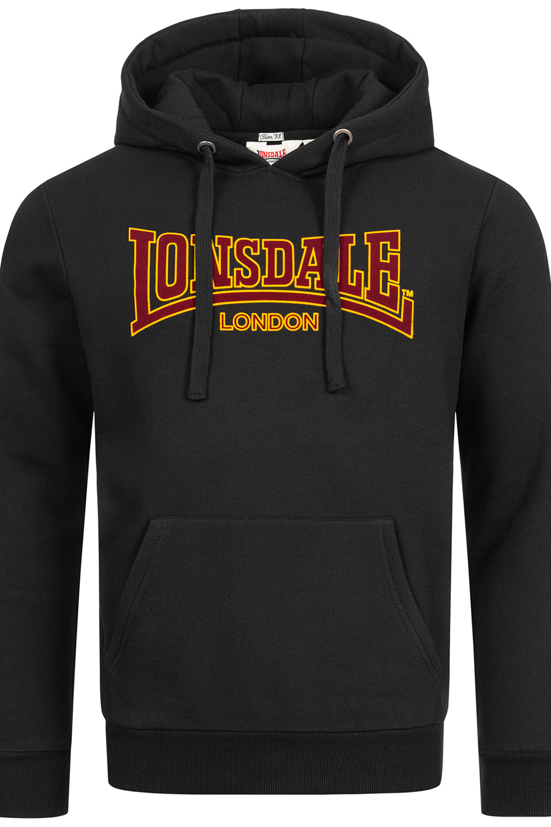 LONSDALE London Hoodie Kapuzensweatshirt mit klassischem zweifarbigem Flockdruck (black - schwarz)