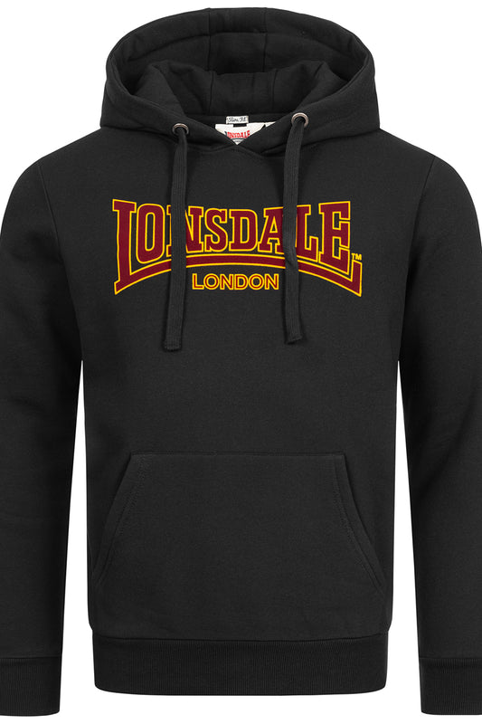 LONSDALE London Hoodie Kapuzensweatshirt mit klassischem zweifarbigem Flockdruck (black - schwarz)