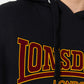LONSDALE London Hoodie Kapuzensweatshirt mit klassischem zweifarbigem Flockdruck (black - schwarz)