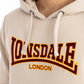 LONSDALE London Hoodie Kapuzensweatshirt mit klassischem zweifarbigem Flockdruck (beige)