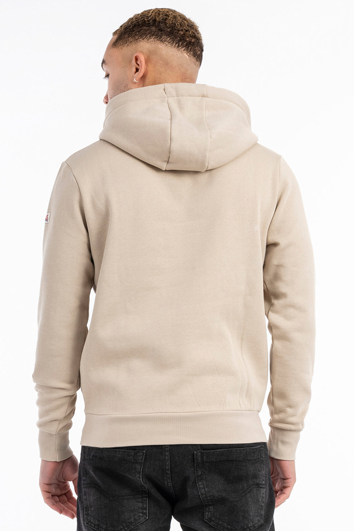 LONSDALE London Hoodie Kapuzensweatshirt mit klassischem zweifarbigem Flockdruck (beige)