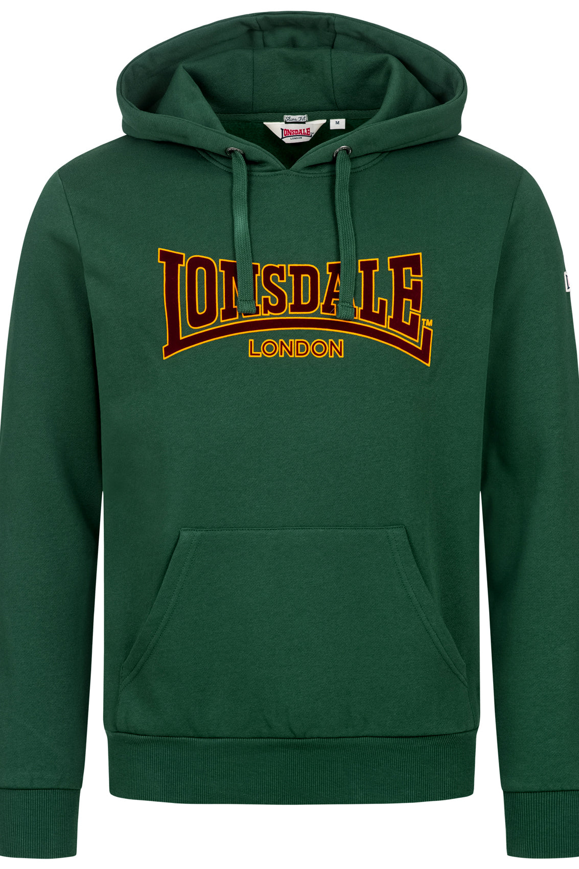 LONSDALE London Hoodie Kapuzensweatshirt mit klassischem zweifarbigem Flockdruck (dunkelgrün - bottlegreen)