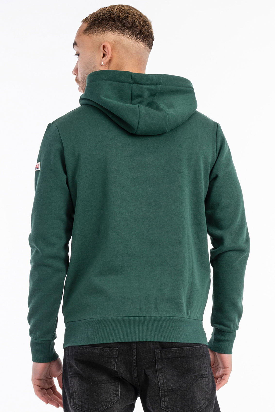 LONSDALE London Hoodie Kapuzensweatshirt mit klassischem zweifarbigem Flockdruck (dunkelgrün - bottlegreen)