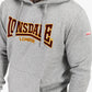 LONSDALE London Hoodie Kapuzensweatshirt mit klassischem zweifarbigem Flockdruck (grau malange)