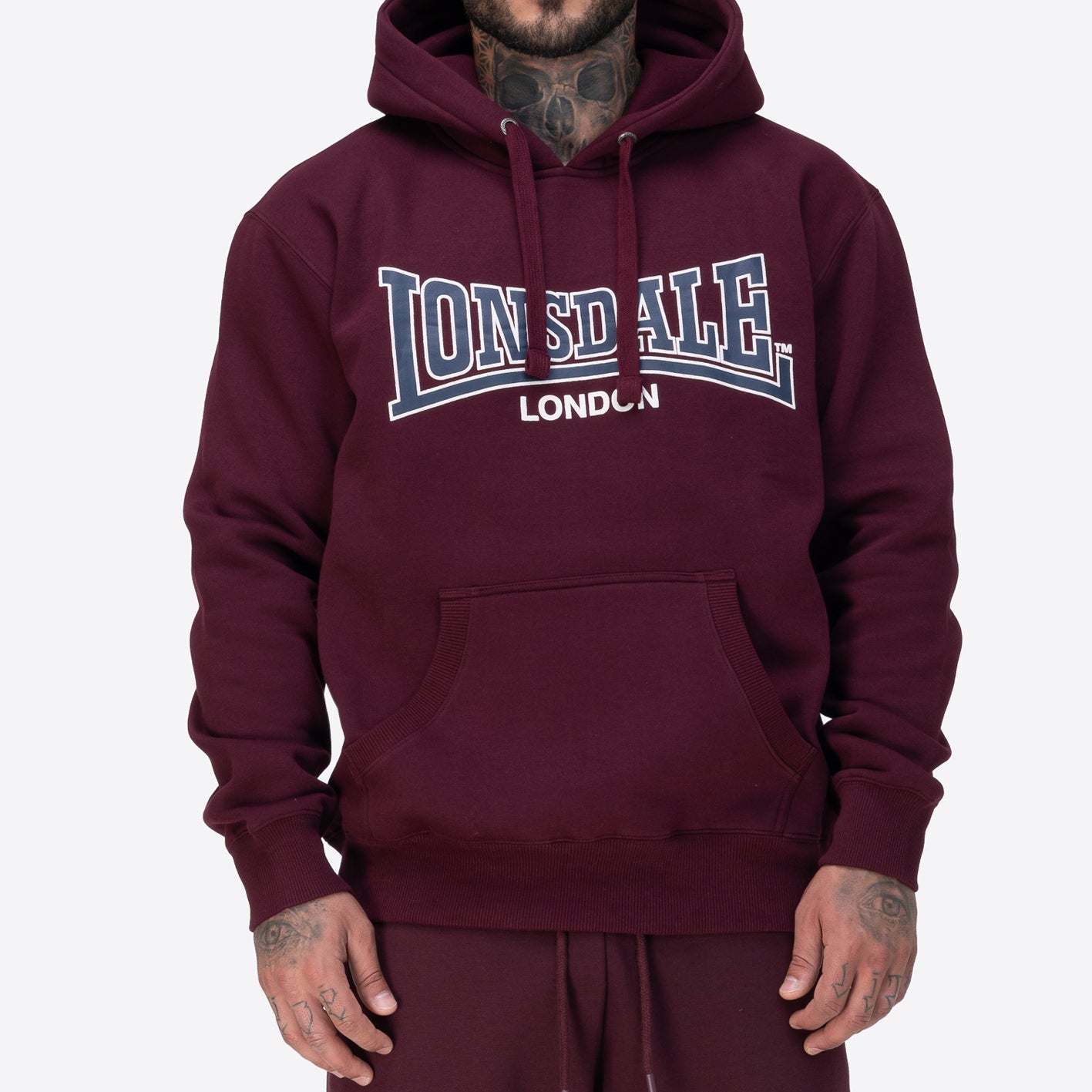 LONSDALE LONDON Hoodie Kapuzensweater sellan (weinrot - burgundy)