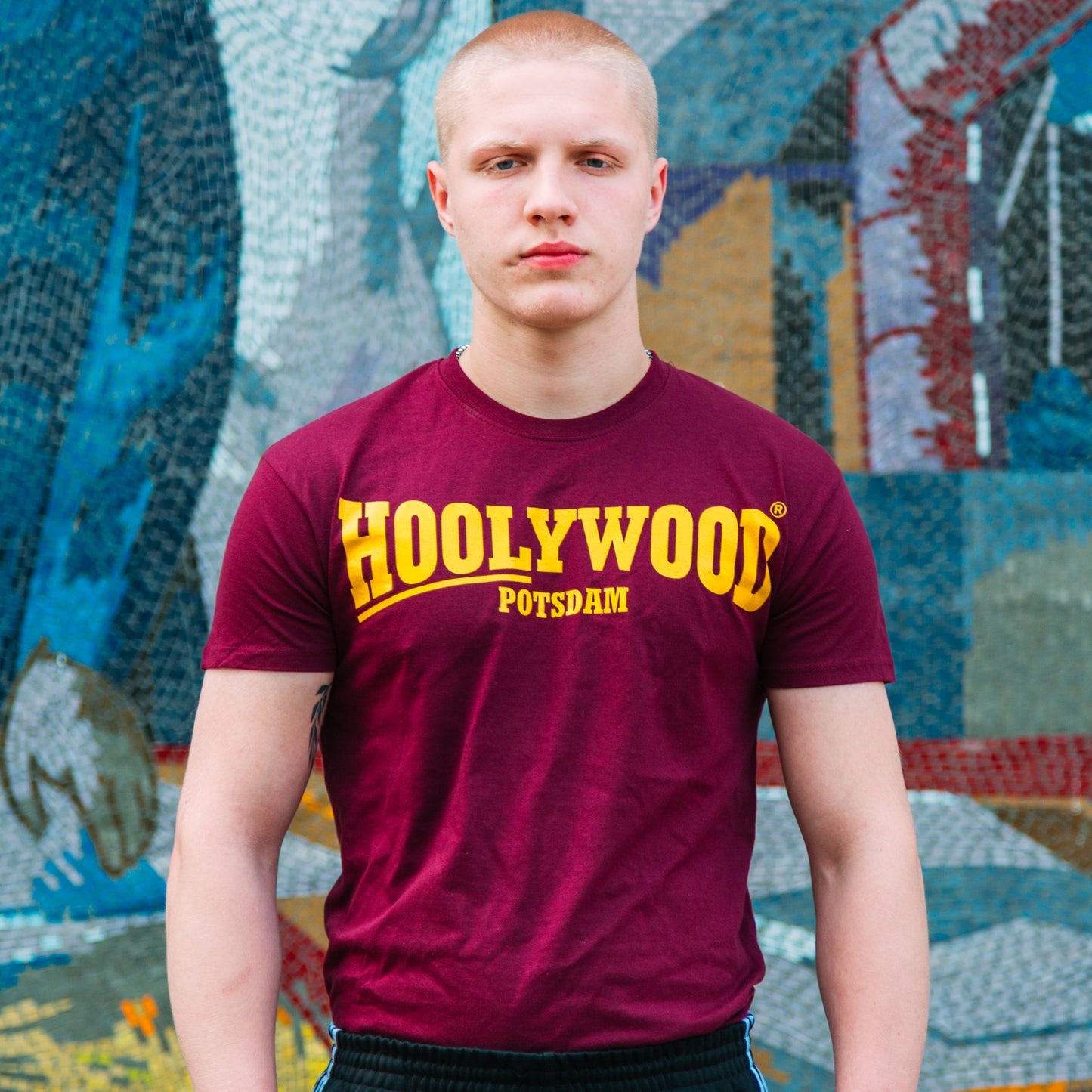 HOOLYWOOD - KRIEG DEN PALÄSTEN - POTSDAM - unsere neue Serie von streng limitierten T-Shirts/Nick (weinrot - burgundy)