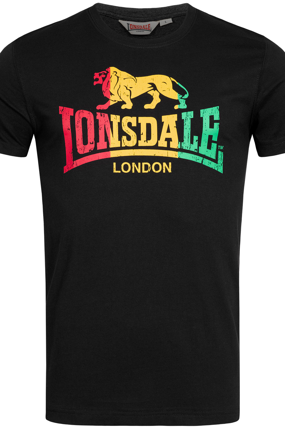LONSDALE LONDON T-Shirt mit mehrfarbigen Löwen Druck (Jamaica colors)