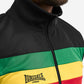 LONSDALE Trainingsjacke - Track Jacket mit farblich abgesetzten Jamaika-Panel (schwarz - gruen,gelb,rot))