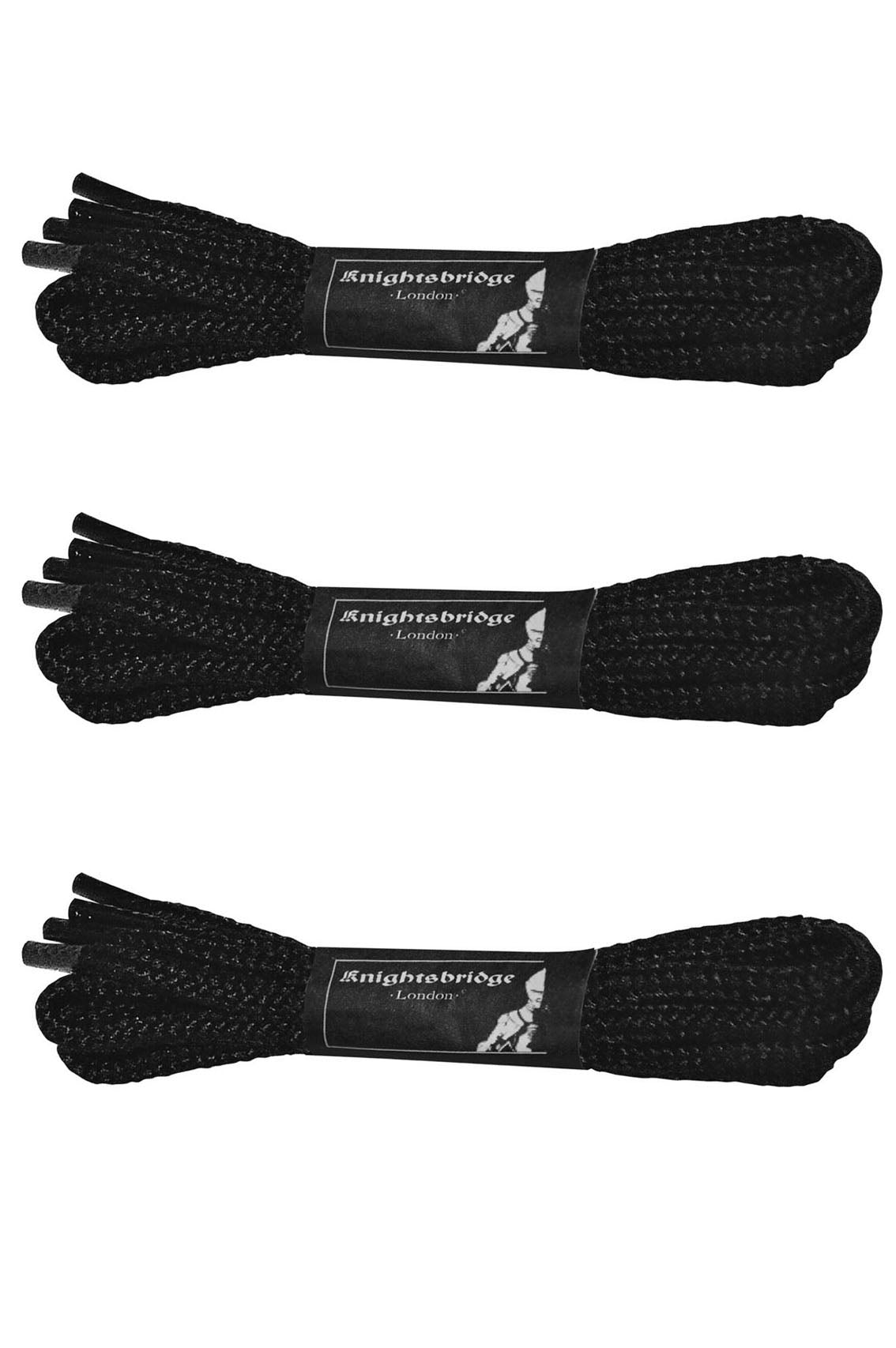 Schnürsenkel 3 Paar Round-Laces Länge ca.90cm für 3-5 Loch Shoes (schwarz - black)