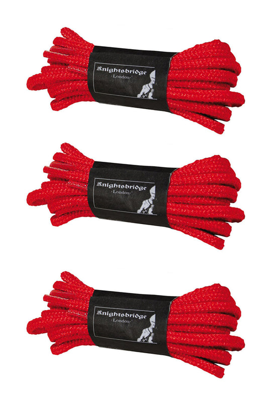 Schnürsenkel für 14 Loch Boots/Stiefel 3 Paar Round-Laces Länge ca.200cm  (red - rot)