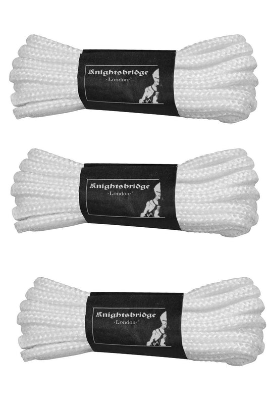 Schnürsenkel für 20 Loch Boots/Stiefel 3 Paar Round-Laces Länge ca.275cm  (white - weiss)