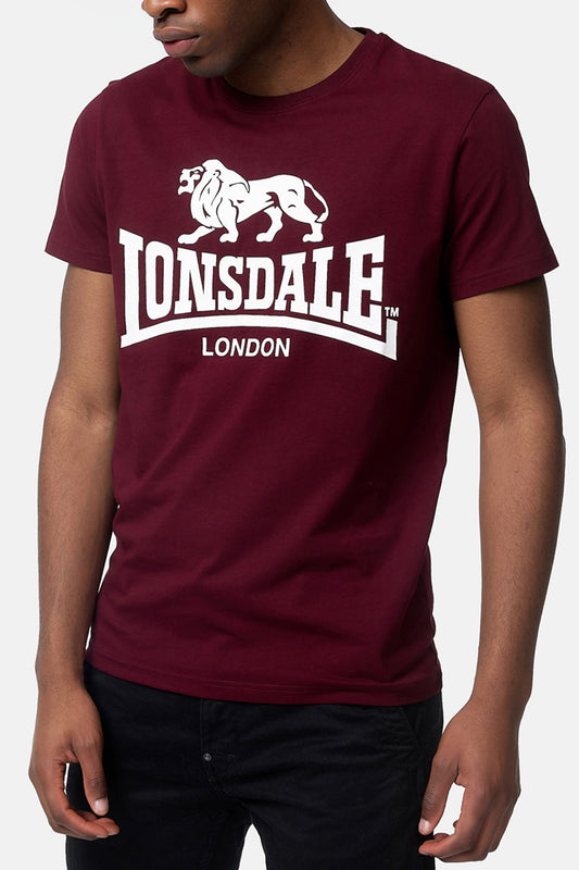 LONSDALE LONDON LION T-Shirt (burgundy/wh - weinrot/weiss)