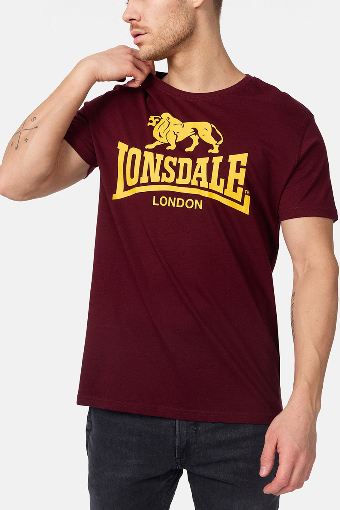 LONSDALE LONDON LION T-Shirt (weínrot - oxblood)