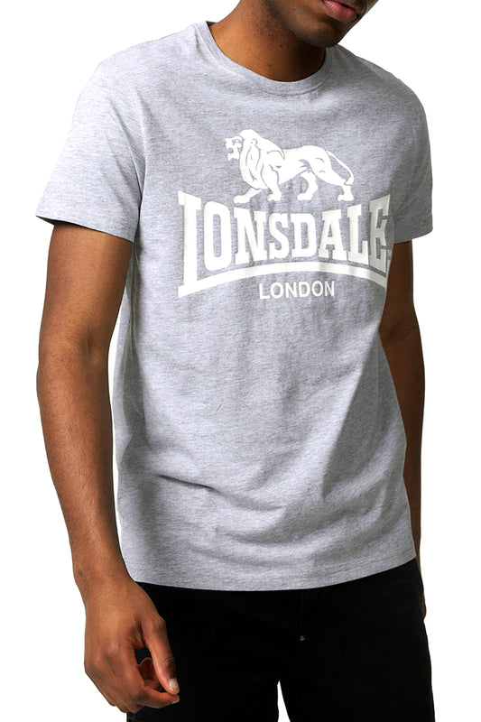 LONSDALE LONDON LION T-Shirt (grau melange/weiss - marl grey/white)