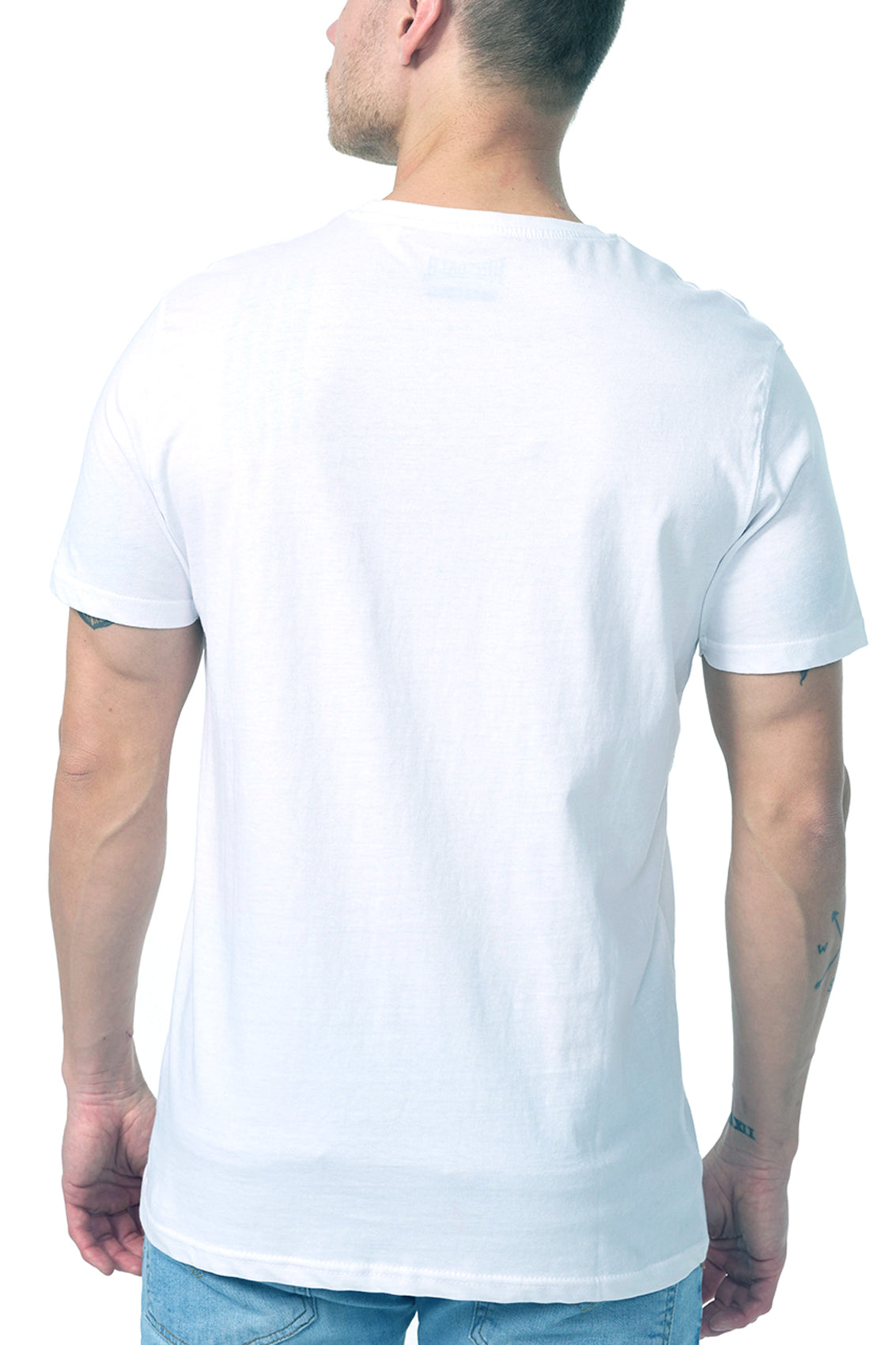 LONSDALE LONDON T-Shirt mit zweifarbigen Löwen Druck (white - weiss)
