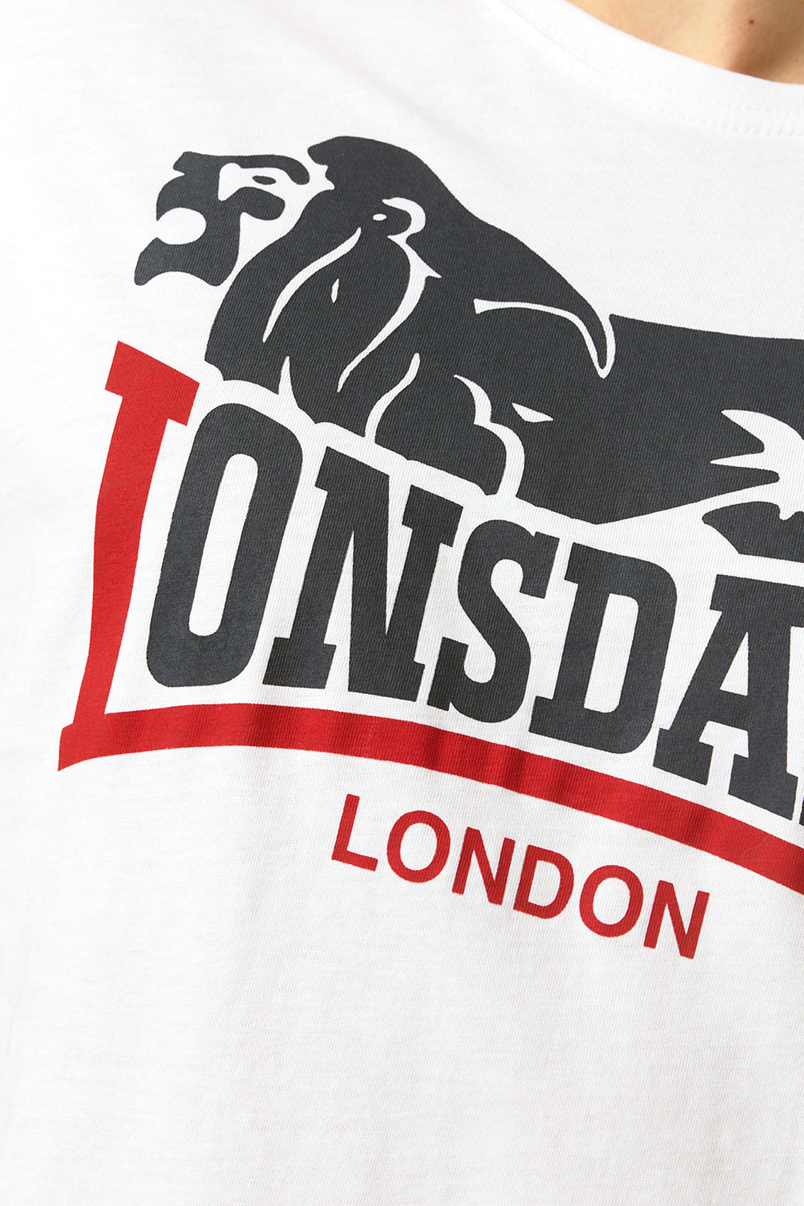 LONSDALE LONDON T-Shirt mit zweifarbigen Löwen Druck (white - weiss)