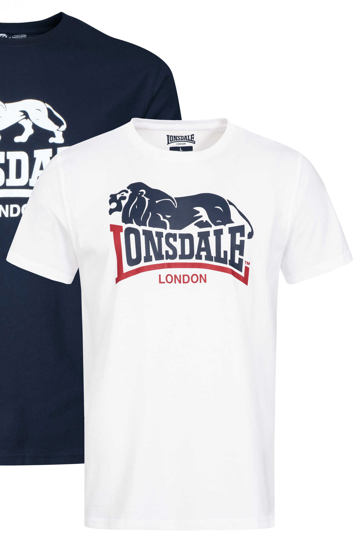 LONSDALE LONDON T-Shirt mit zweifarbigen Löwen Druck (white - weiss)