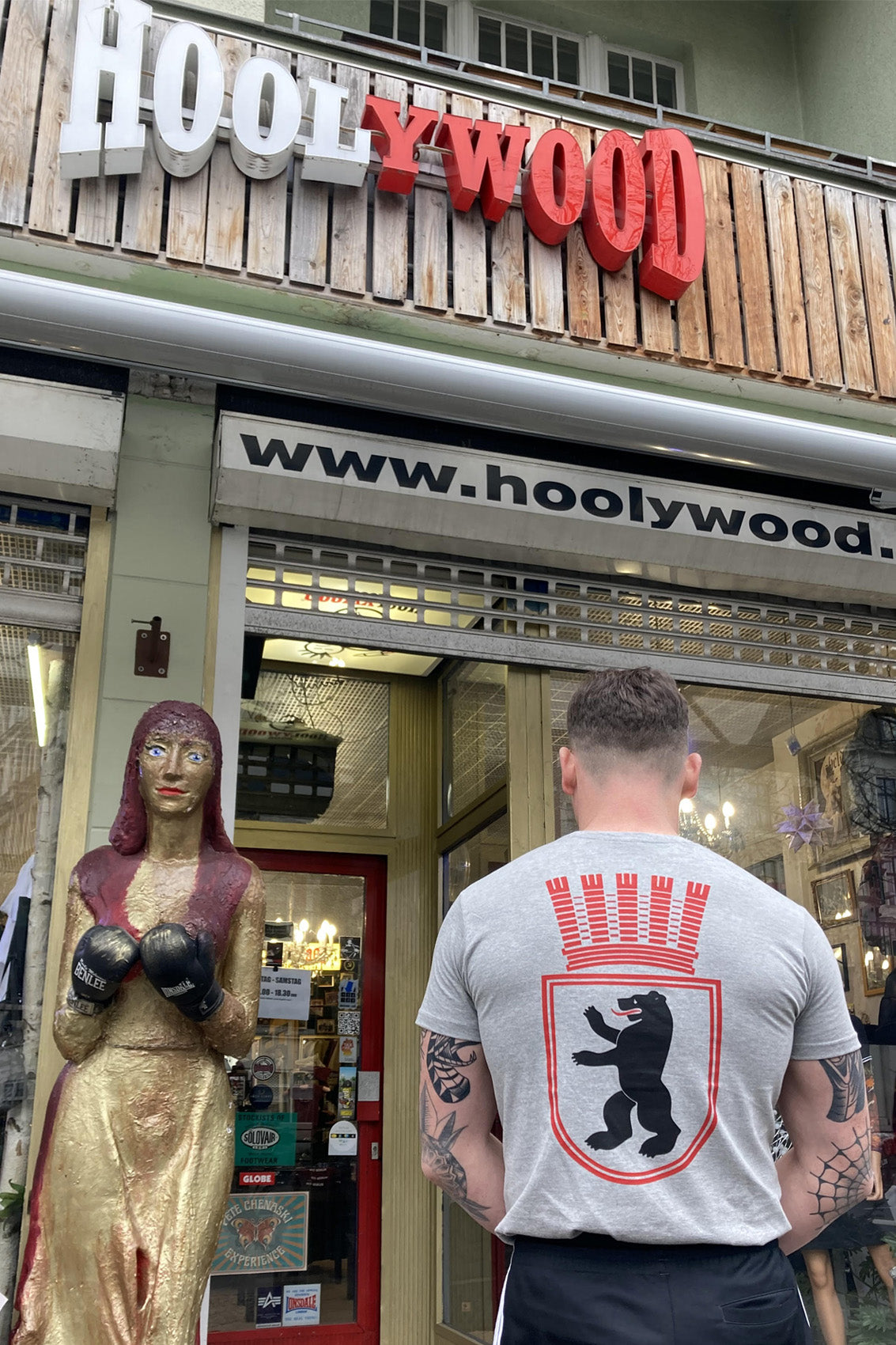 T-Shirt OST-BERLIN manufactured by HOOLYWOOD Siebdruck Made in Germany (grau -grey)