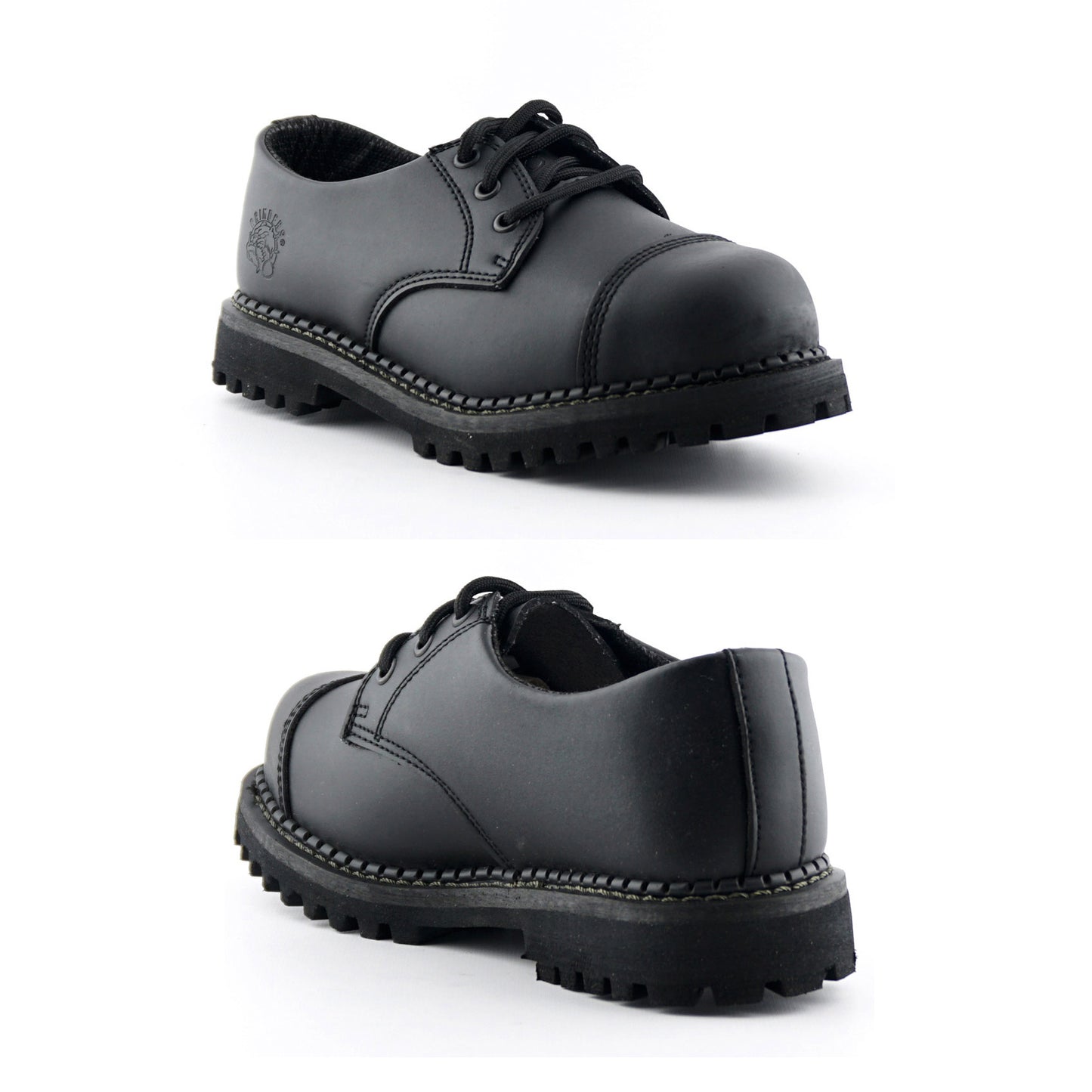 GRINDERS co.uk 3 Loch Shoes REGENT CS with Steelcap and Commando Soles (schwarz - black)