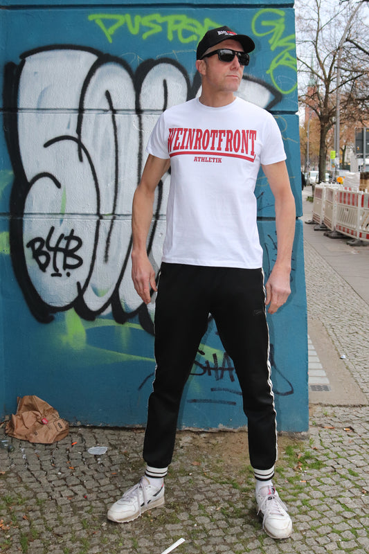 T-Shirt WEINROTFRONT kurzarm Frontdrtuck manufactured by HOOLYWOOD (weiss - white)