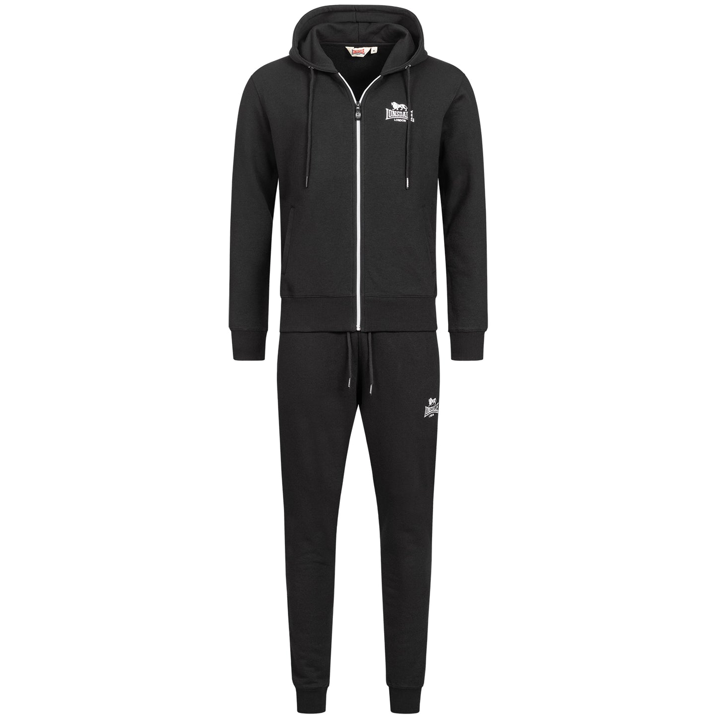 LONSDALE LONDON Trainingsanzug mit Kapuzejacke hooded tracksuit (rottingean schwarz - black)