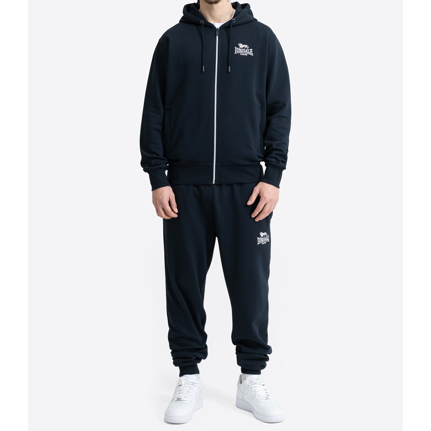 LONSDALE LONDON Trainingsanzug mit Kapuzejacke hooded tracksuit (rottingean schwarz - black)