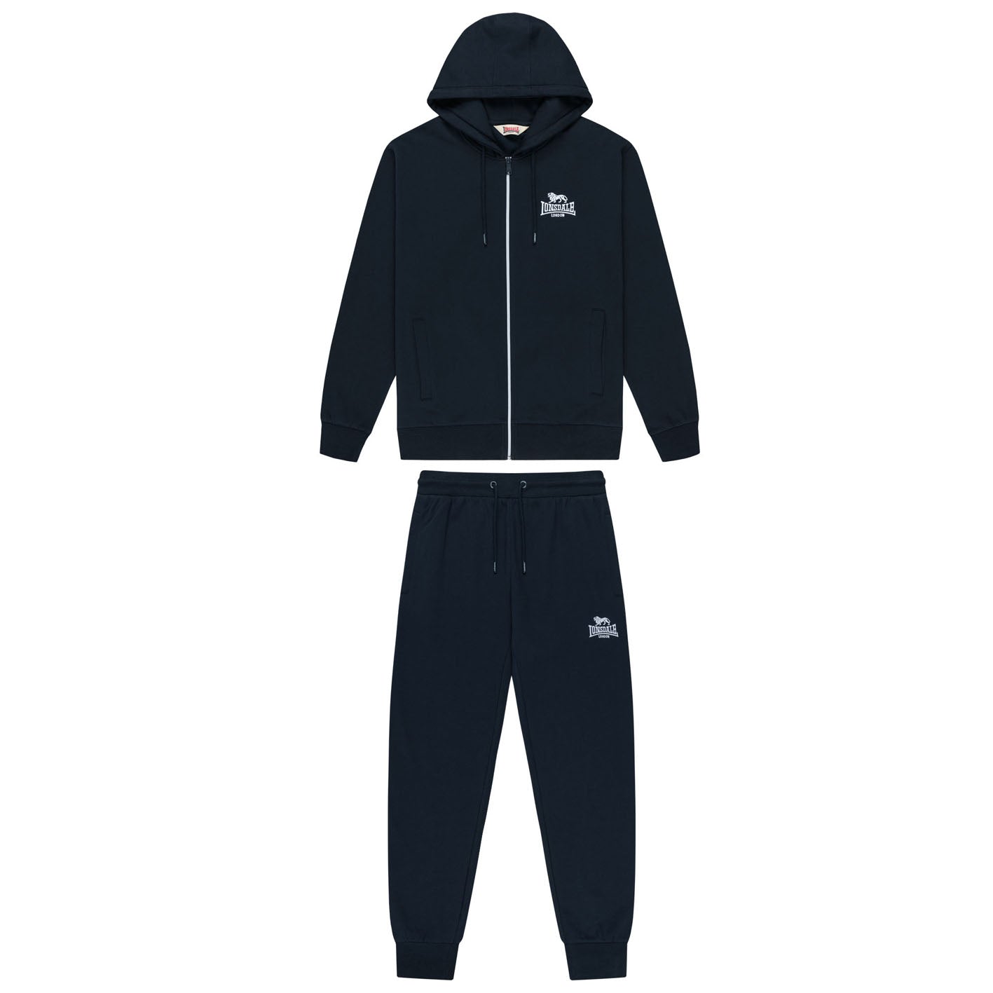 LONSDALE LONDON Trainingsanzug mit Kapuzejacke hooded tracksuit (rottingean schwarz - black)