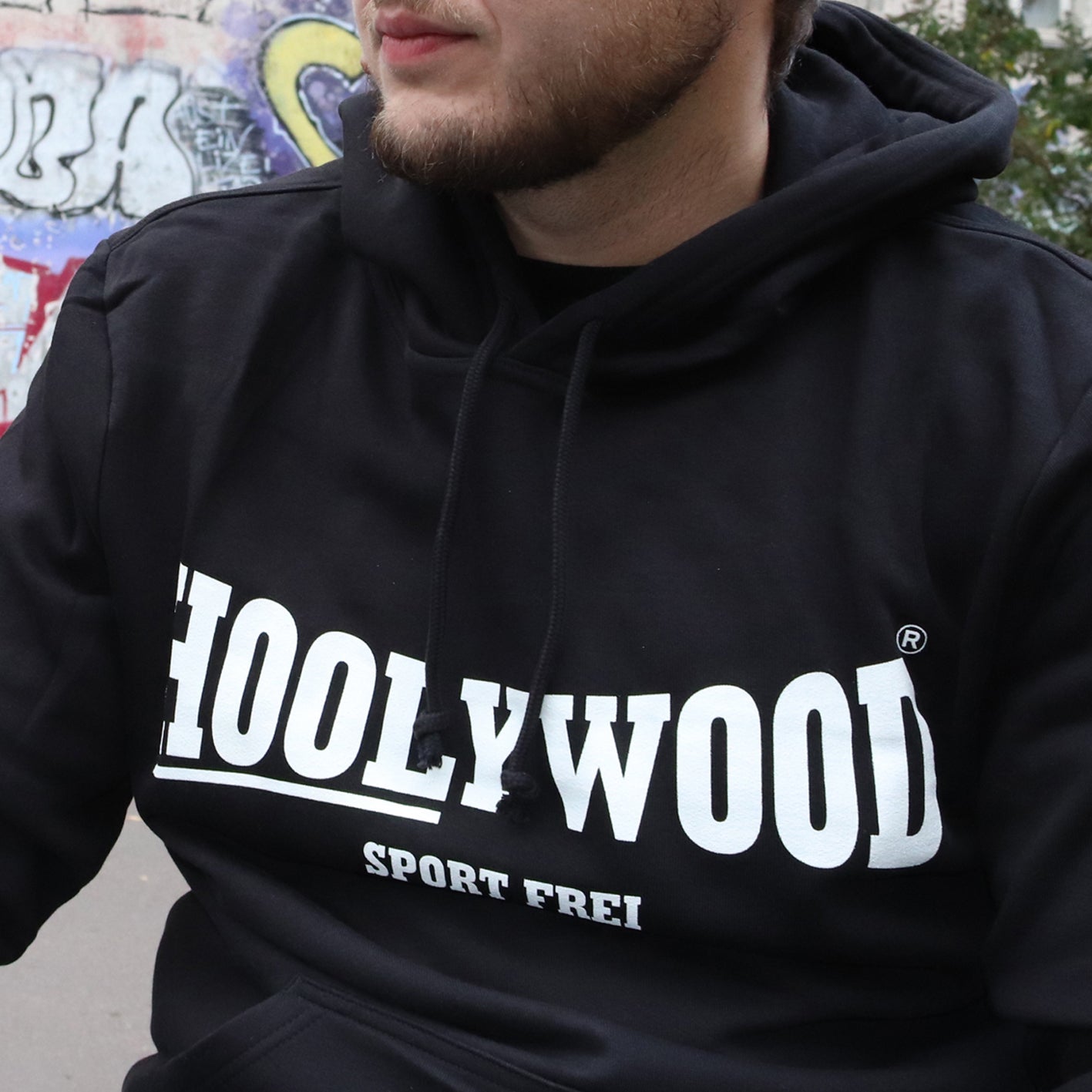 HOOLYWOOD Hoodie SPORT FREI Kapuzensweatshirt, Kapu (black/schwarz)