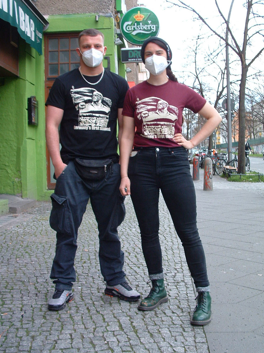 HOOLYWOOD T-Shirt FIRST SKINHEAED kurzarm Siebdruck Made in Germany (schwarz - black)