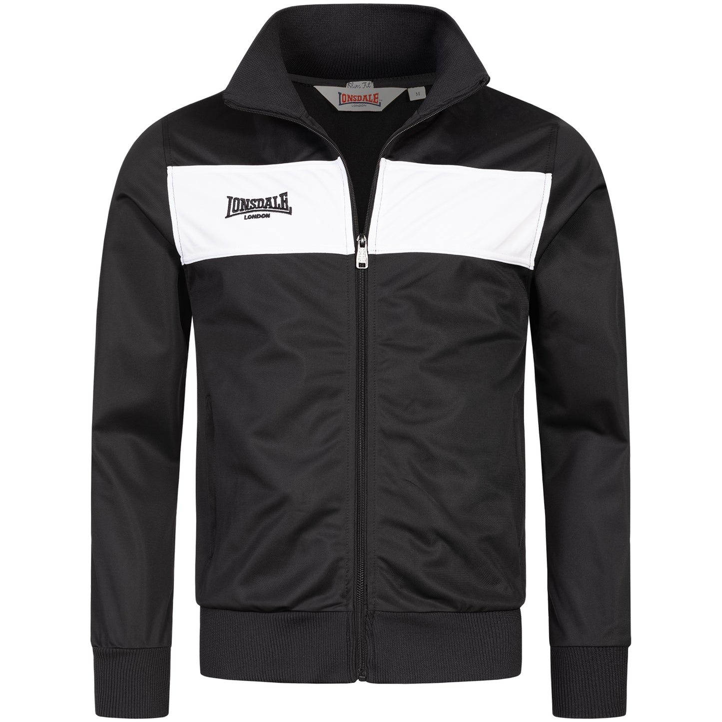LONSDALE Trainingsjacke - Track Jacket mit farblich abgesetzten Panel (black - white)