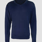 Pullover mit spitzem Ausschnitt langarm V-Neck Knitted Sweater (navy - dunkelblau)