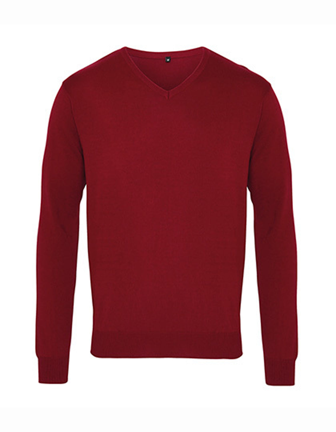 Pullover mit spitzem Ausschnitt langarm V-Neck Knitted Sweater (weinrot - burgundy)