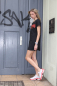 Preview: HOOLYWOOD GEGENWEAR Kleid, Women´s T-Shirt Dress, Girly T-Shirt Kleid (schwarz - black)