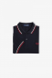 Preview: FRED PERRY Poloshirt dunkelblau - navy, Streifen: weiss/weinrot - white/burnt red - M3600 - verandkostenfrei