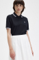 Preview: FRED PERRY polo für Mädchen Frauen Poloshirt - Girl, Twin Tipped Pique Shirt (schwarz  Streifen: weiss - white)