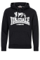 Preview: LONSDALE Hooded-Sweatshirt, Kapuzensweatshirt mit weißem Lonsdale Löwe Brustdruck / Front-Druck - GOSPORT (schwarz - black)