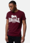 Preview: LONSDALE T-Shirt mit weissem LONSDALE LONDON Loewen - Logo Versandkostenfrei Inland (weinrot - burgundy)