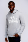 Preview: LONSDALE Hooded-Sweatshirt Kapuzensweatshirt mit weißem Lonsdale Löwe Brustdruck / Front-Druck (grau Melange - grey)