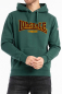 Preview: LONSDALE Kapuzensweatshirt mit zweifarbigem Flockdruck auf der Brust und einer Kängurutasche original LONSDALE London hooded sweatshirt with flock oldschool (dunkelgrün - bottlegreen)