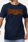 Preview: LONSDALE T-Shirt CLASSIC, Oldschool mit geflocktem LONSDALE LONDON Schriftzug (dunkelblau - navy) VERSANDKOSTENFREI Inland