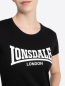 Preview: LONSDALE Mädchen T-Shirt, mit klassischem LONSDALE LONDON Schriftzug in weiss (black - schwarz)