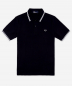 Preview: FRED PERRY Poloshirt Twin Tipped M3600 schwarz - black (Streifen: weiss/white - weiss/white)