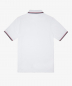 Preview: FRED PERRY Twin Tipped Poloshirt M3600, weiss - white, Streifen: dunkelblau-rot (navy-red)