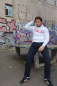 Preview: OST-BERLIN Kapuzen-Sweatshirt, Hooded-Sweatshirt, Hoody, Pullover mit Kapuze, by HOOLYWOOD-Berlin (weiss - white)
