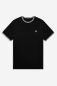 Preview: FRED PERRY T-Shirt mit weißen Doppelstreifen Twin Tipped T-Shirt (schwarz - black) - kostenloser Versand!