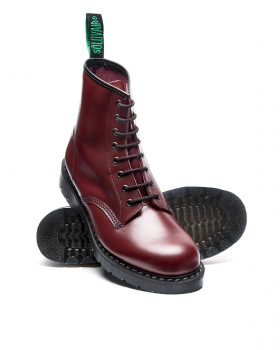 SOLOVAIR 8-Loch Stiefel - Derby Boots Classic NPS Boots, Made in England Boot (weinrot - oxblood)