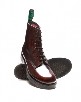 SOLOVAIR 8-Loch Stiefel - Derby Boots Classic, NPS Shoes, Made in England! (rub off burgundy)