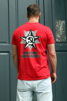 Marxismus-Hooliganismus T-Shirt, HOOLYWOOD Ost-Berlin, limited Edition: Hammer-Sichel-Stern, Made in Germany (rot - red)