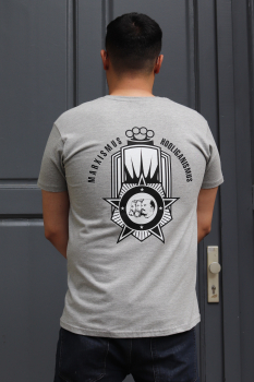 Marxismus-Hooliganismus T-Shirt, HOOLYWOOD Ost-Berlin, limited Edition - Orden, Made in Germany (grau meliert - grey)