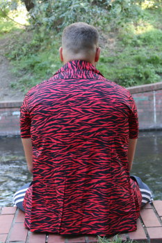 Hemd kurzarm - Zebra - short sleeve - 100% Baumwolle/cotton - limited Edition (red - black)